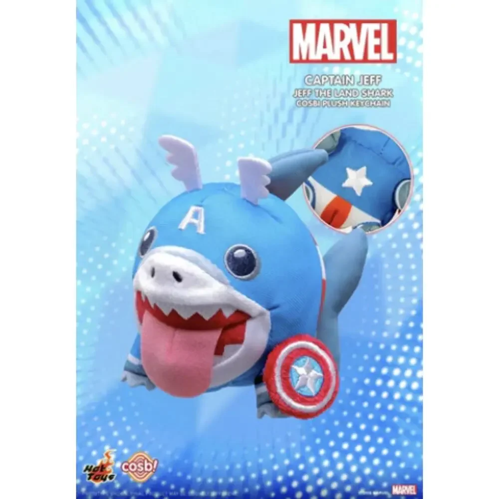 Cosbi x Disney x Marvel Jeff Land Shark Plush Keychain/Charm, Captain Jeff
